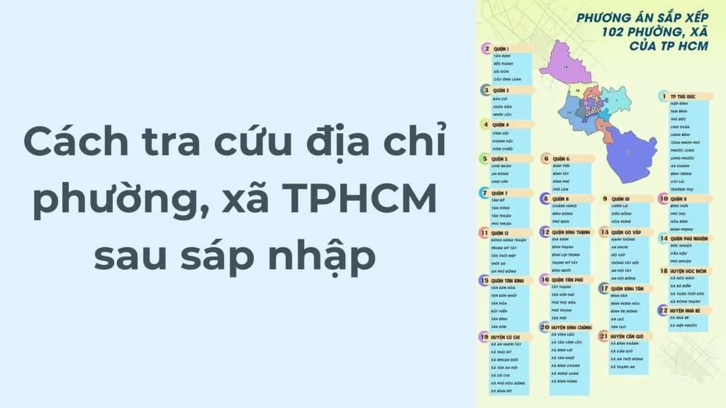 Cách tra cứu địa chỉ phường, xã mới tại TPHCM sau sáp nhập