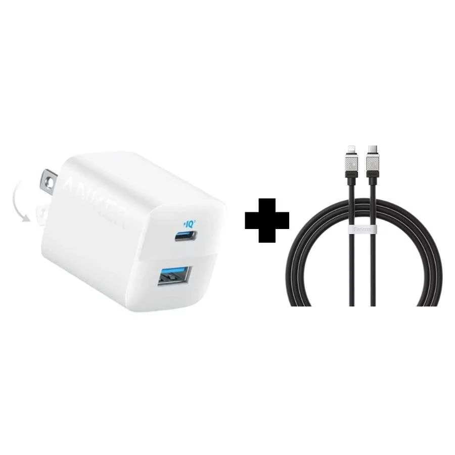 Củ sạc Anker 323 33W + Cáp sạc Baseus CoolPlay Type-C to iP 20W 1m