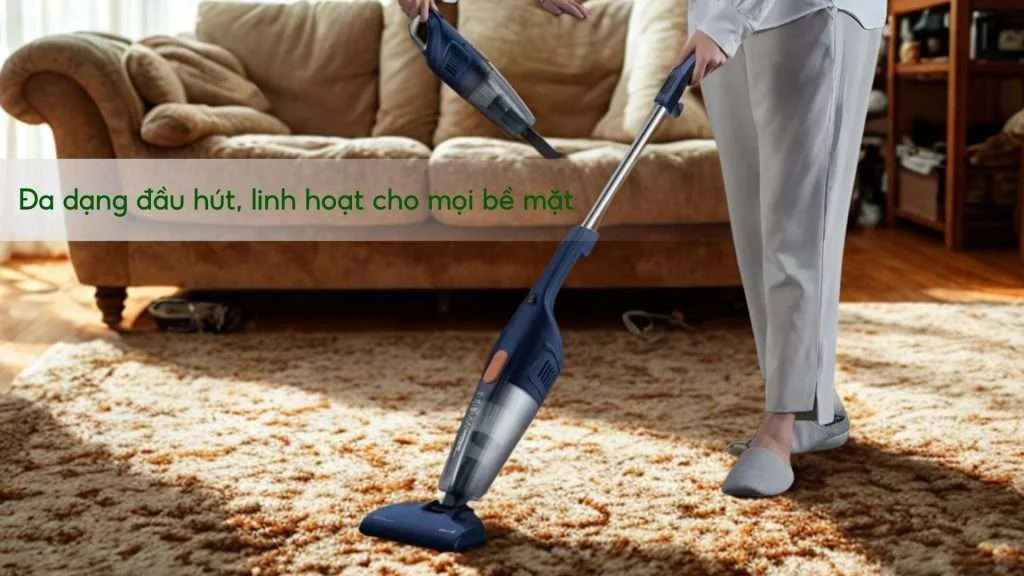 Đa dạng đầu hút, linh hoạt cho mọi bề mặt Máy hút bụi Deerma DX115 Pro