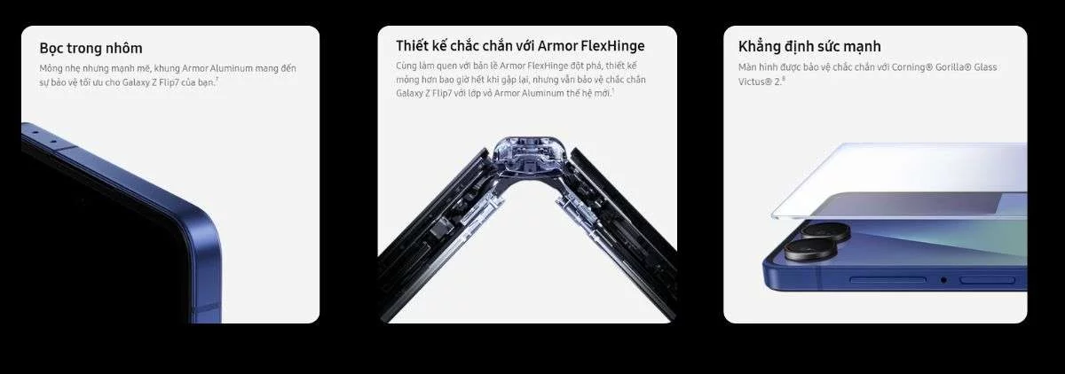 Galaxy Z Flip 7 Thiết kế bền bỉ
