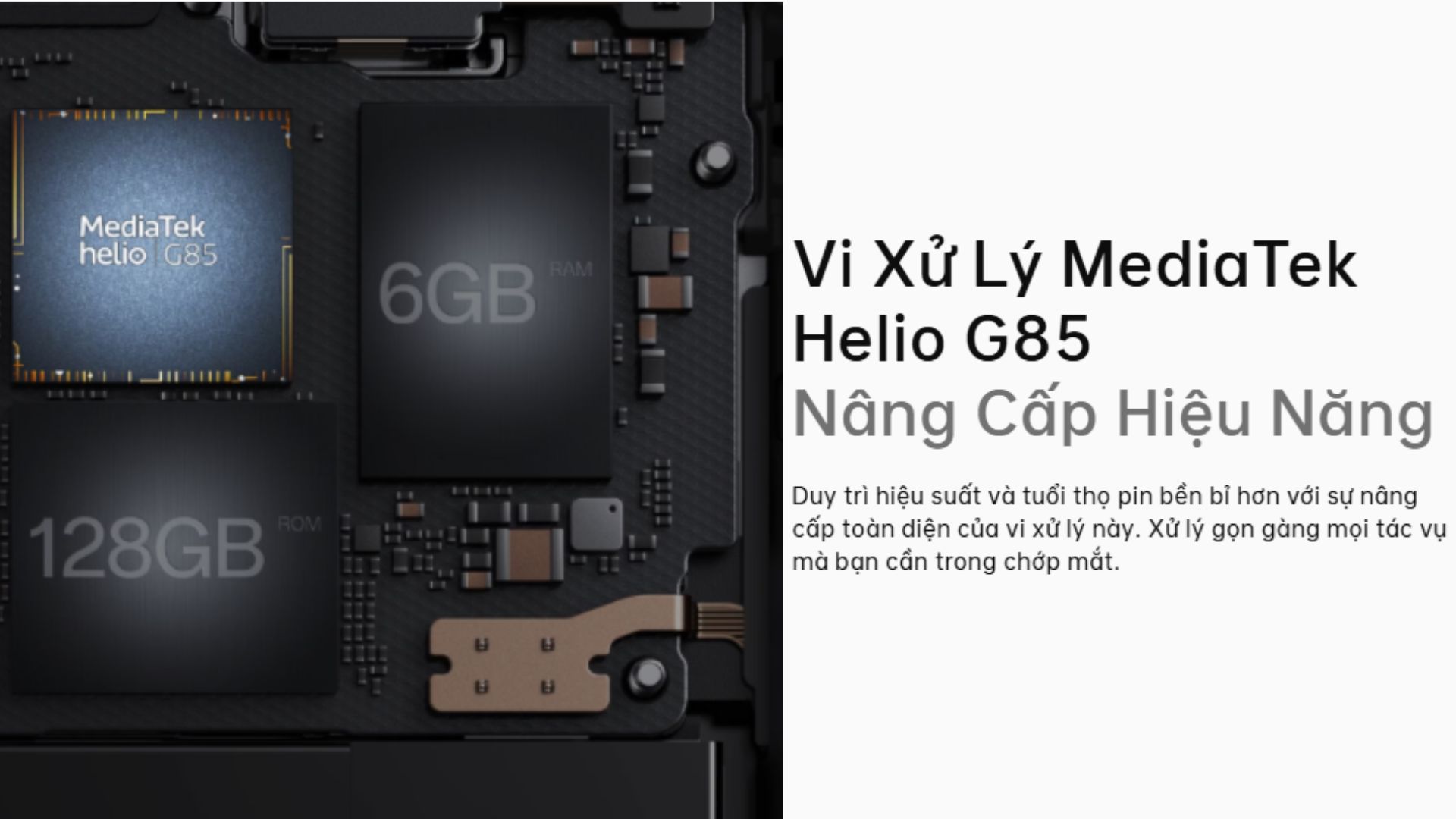 Hiệu năng vượt trội với chip MediaTek Helio G85 Oppo A58 (6GB-128GB)