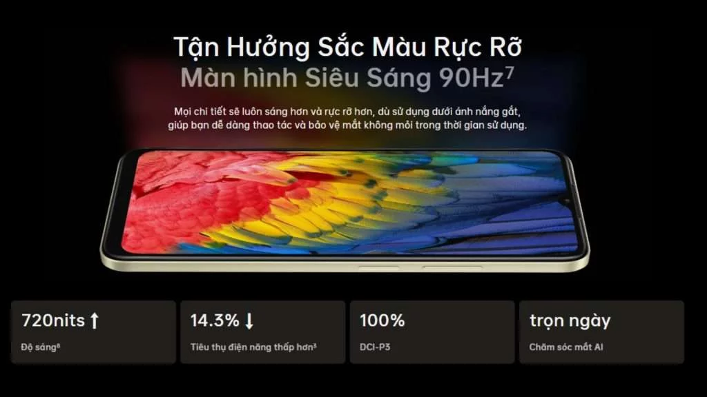 Màn Hình Siêu Sáng 90Hz Oppo A38