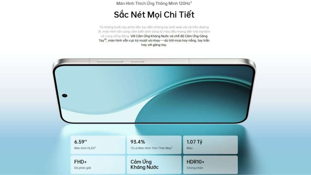 Màn hình AMOLED 120Hz sắc nét