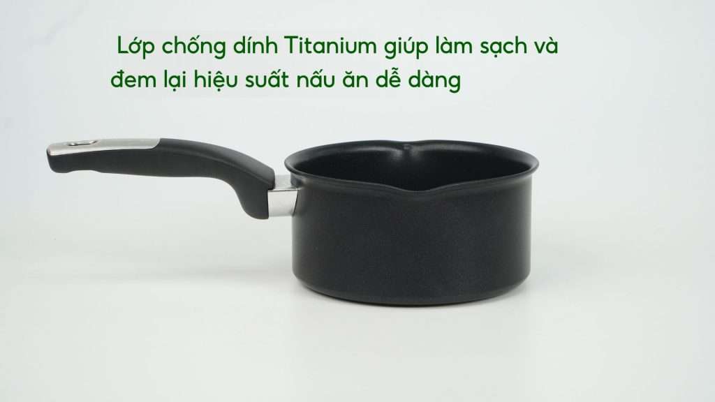 Nồi cán dài_ Quánh Tefal Unlimited 16cm – G2552802 Lớp chống dính Titanium giúp làm sạch và đem lại hiệu suất nấu ăn dễ dàng