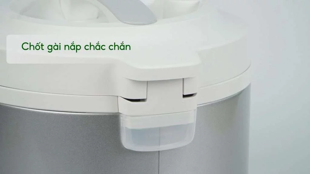 Nồi cơm điện PHILIPS HD3008_30_Bạc Chốt gài nắp chắc chắn