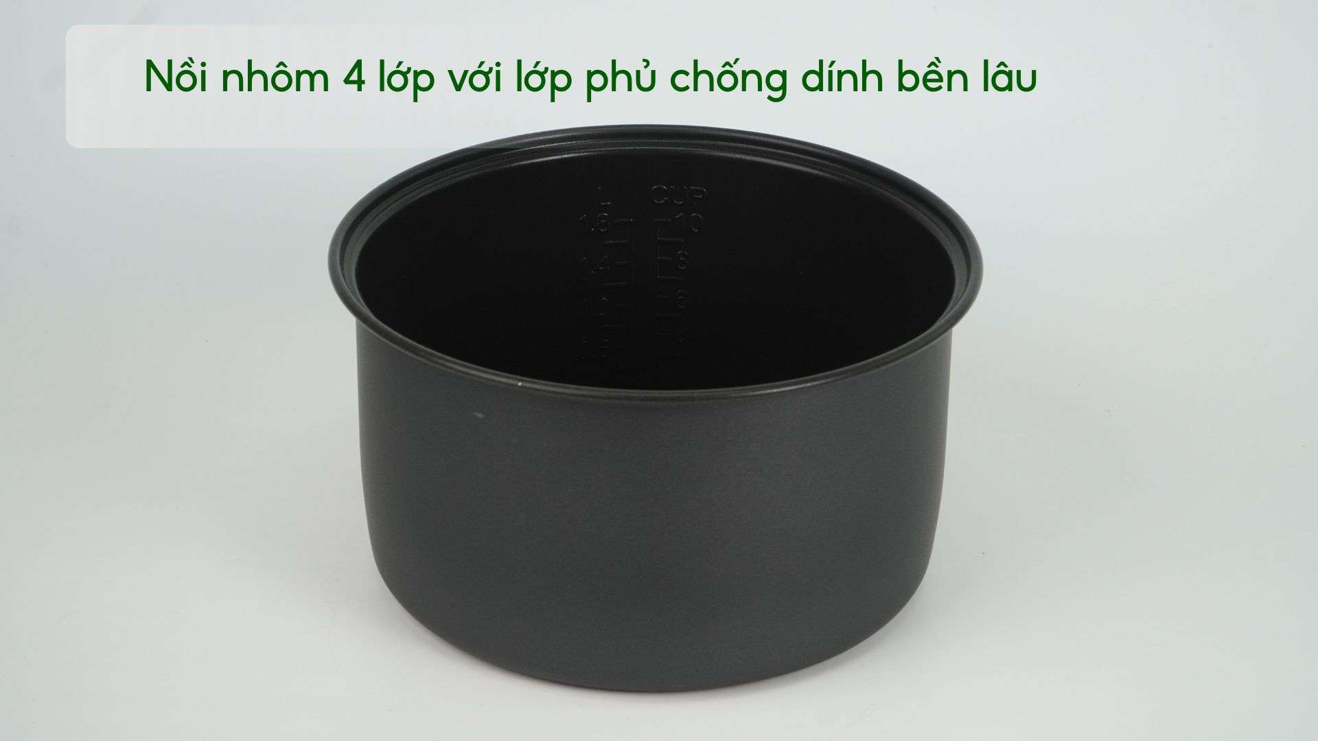 Nồi cơm điện PHILIPS HD3008_30_Bạc Nồi nhôm 4 lớp với lớp phủ chống dính bền lâu