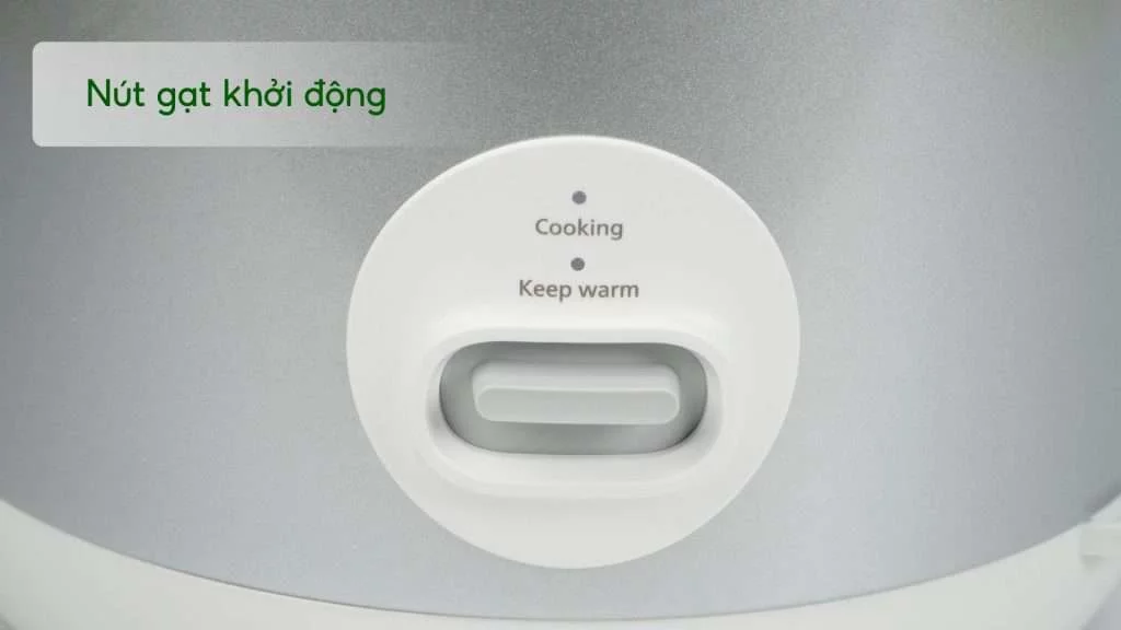 Nồi cơm điện PHILIPS HD3008_30_Bạc Nút gạt khởi động