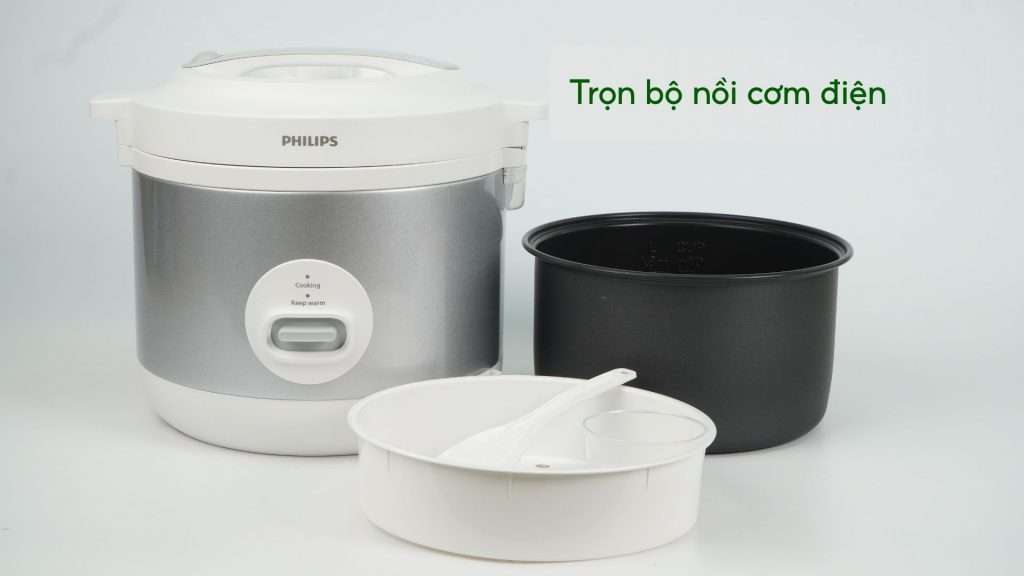 Nồi cơm điện PHILIPS HD3008_30_Bạc Trọn bộ nồi cơm điện
