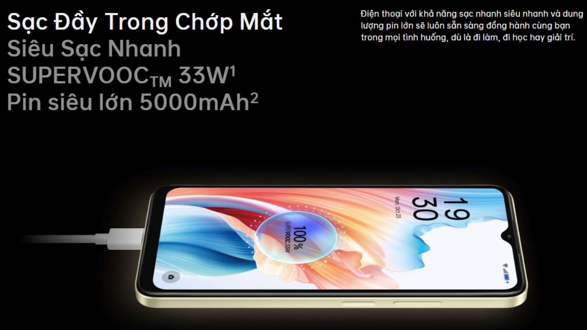 Sạc Nhanh SUPERVOOC 33W Oppo A38