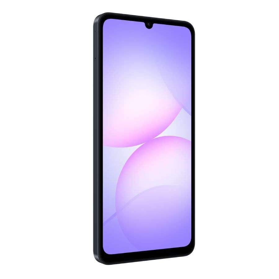 Samsung Galaxy A07 màu đen mặc trước góc trái