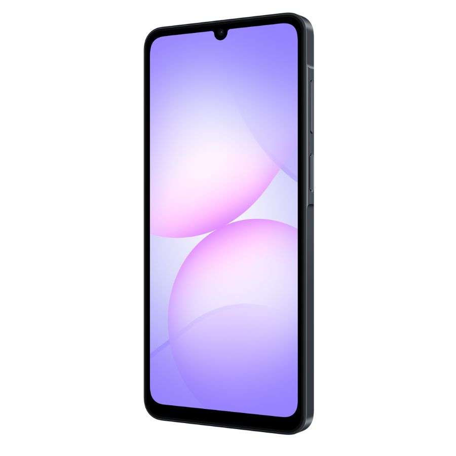 Samsung Galaxy A07 màu đen mặt trước góc phải