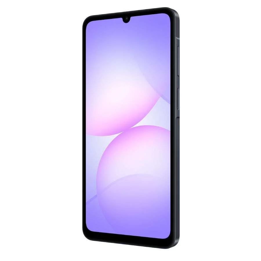 Samsung Galaxy A07 màu đen mặt trước góc phải