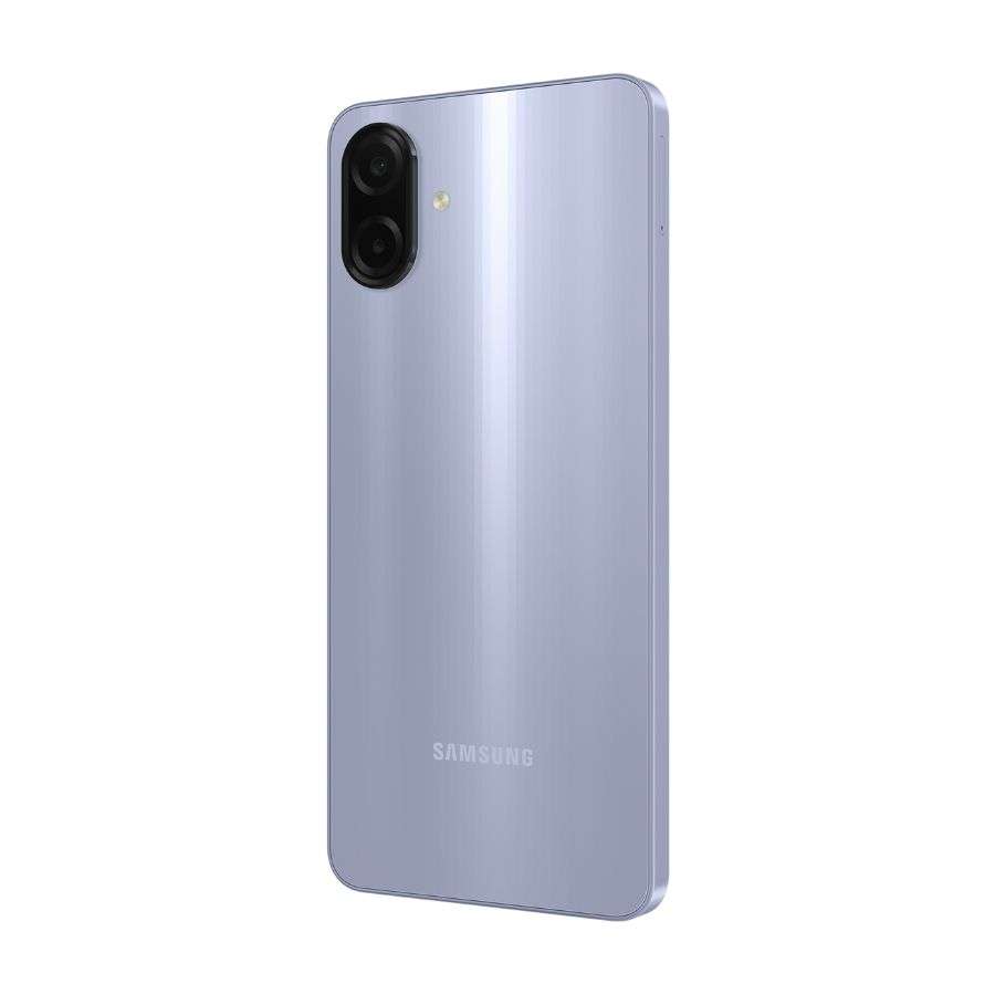 Samsung Galaxy A07 màu tím nhạt mặt lưng góc phải