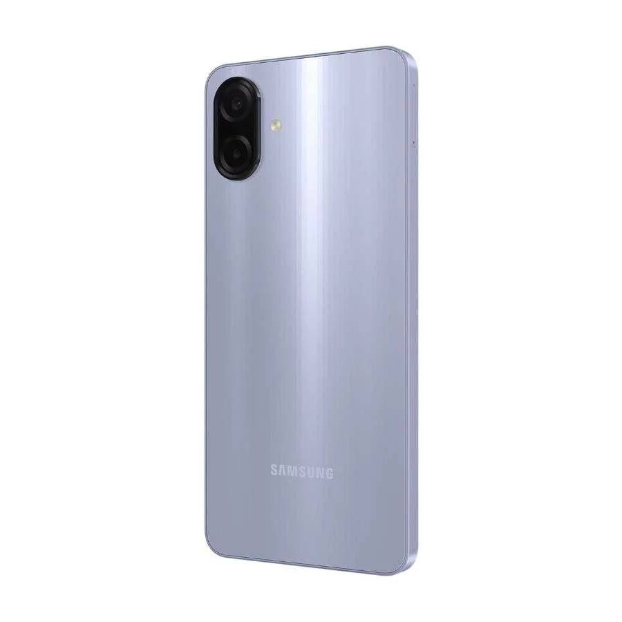 Samsung Galaxy A07 màu tím nhạt mặt lưng góc phải
