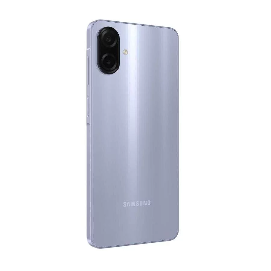 Samsung Galaxy A07 màu tím nhạt mặt lưng góc trái