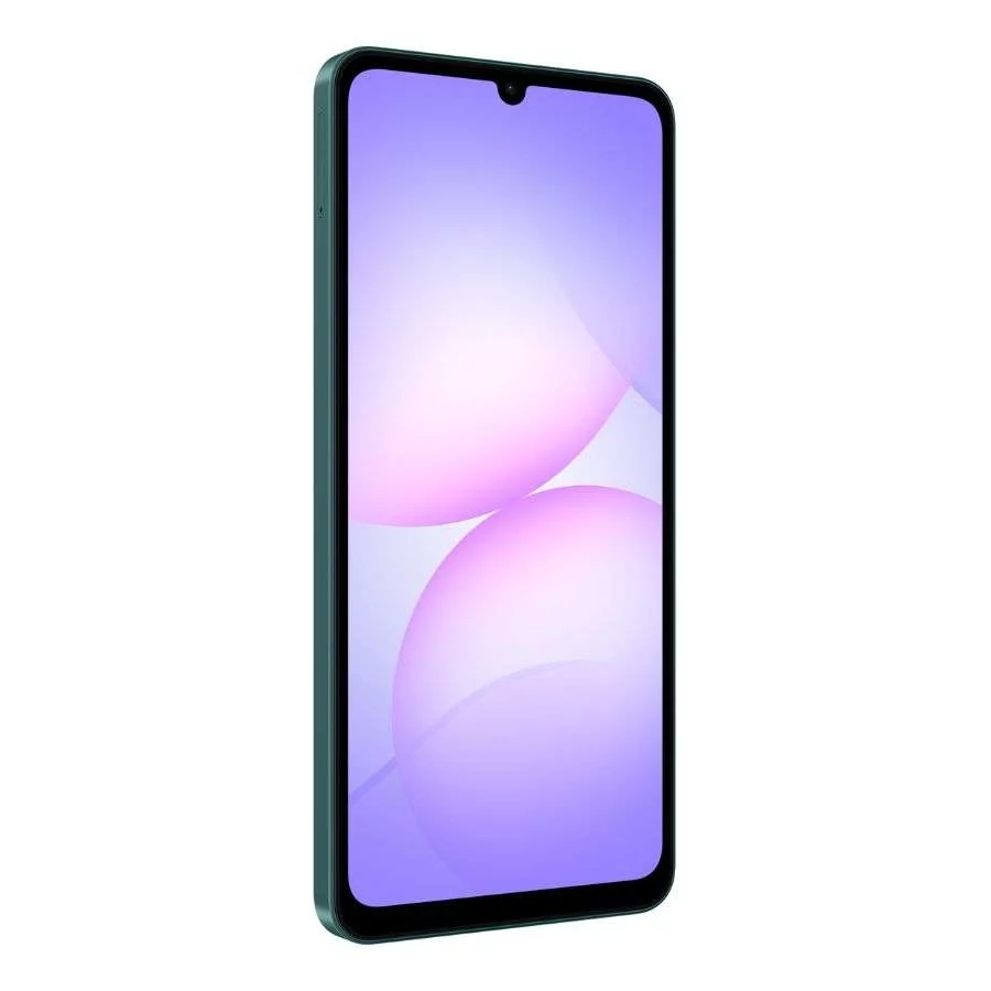 Samsung Galaxy A07 màu xanh mặt trước góc trái
