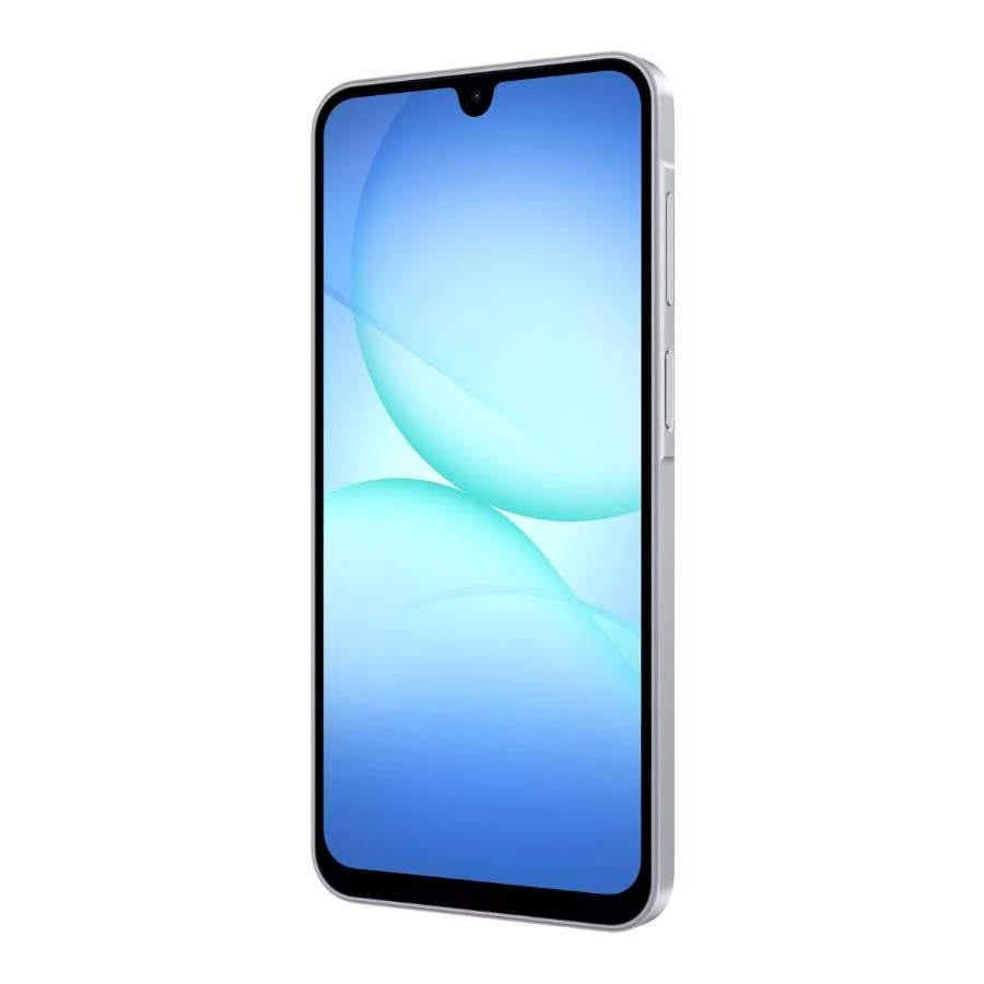 Samsung Galaxy A17 màu xám nhạt mặt trước góc phải
