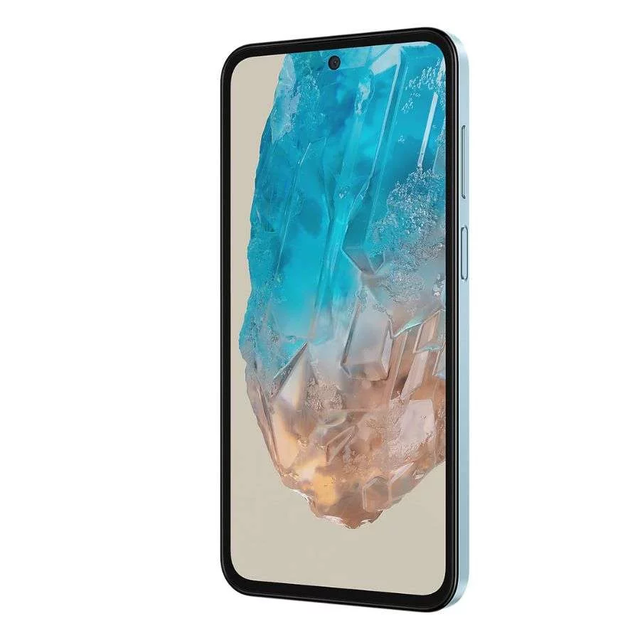 Samsung Galaxy M35 5G 8GB-256GB màu xanh nhạt mặt trước phải