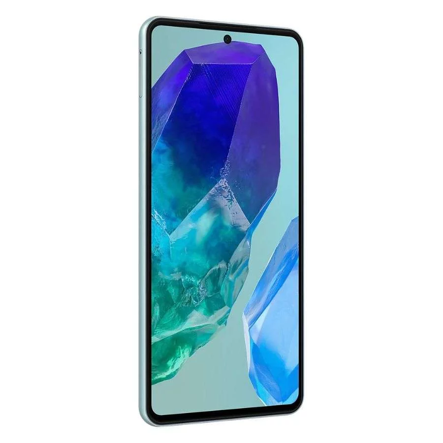 Samsung Galaxy M55 5G 12GB_256GB xanh nhạt mặt trước bên trái