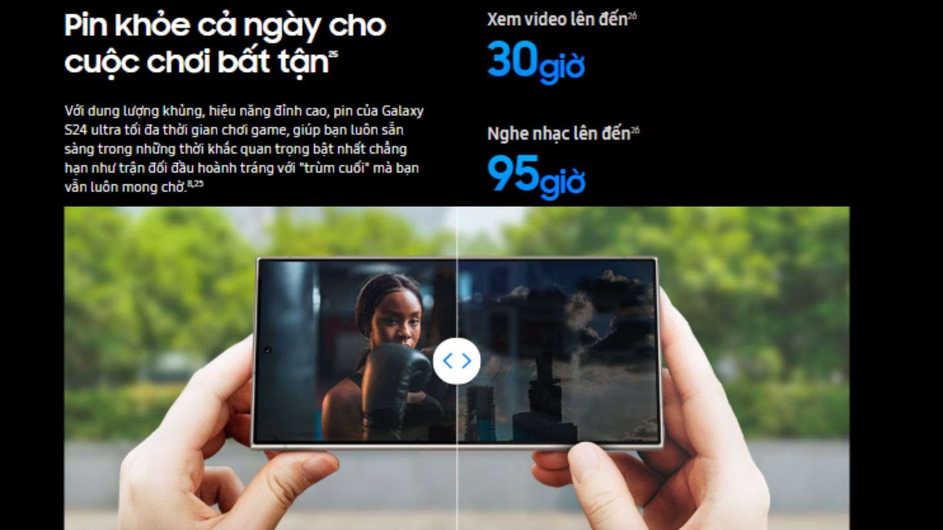 Samsung Galaxy S24 Ultra (12GB-512GB) pin khỏe cả ngày cho cuộc chơi bất tận