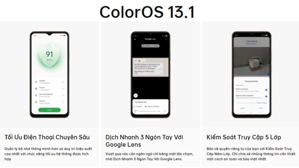 Tích hợp ColorOS 13.1 Oppo A38