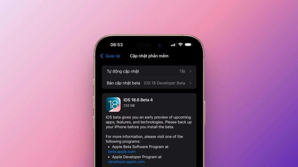 iOS 18.6 RC Ra Mắt Phiên Bản iOS 18.6 Cuối Cùng