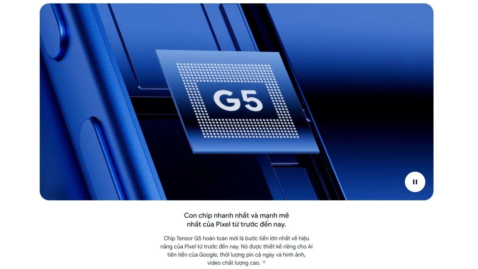 Hiệu suất vượt trội nhờ chip Tensor G5