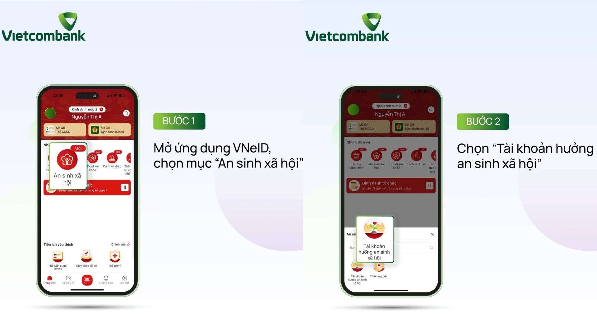 Hướng dẫn liên kết tài khoản ngân hàng với VNeID