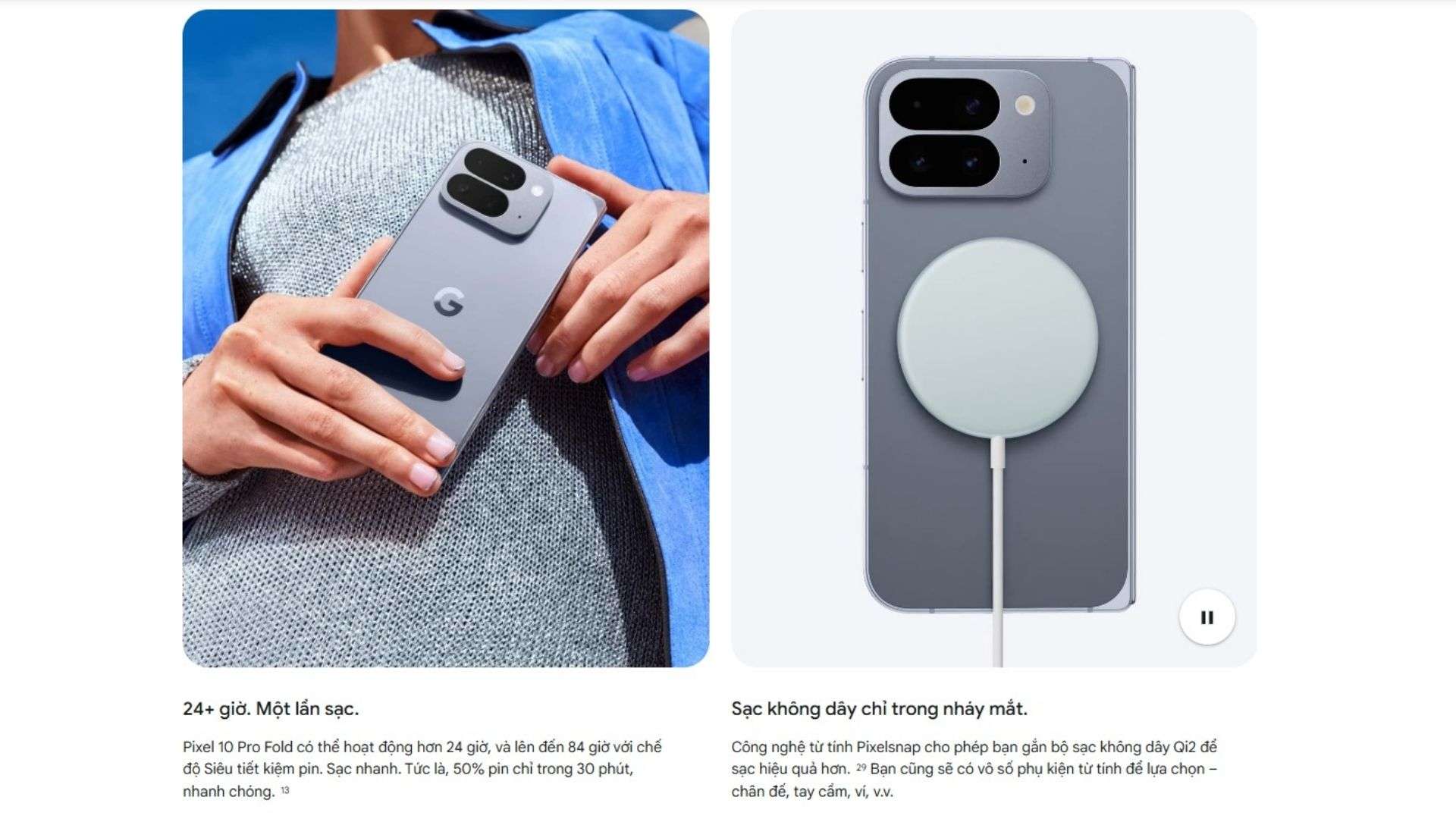 Pin bền bỉ và sạc nhanh tiện lợi