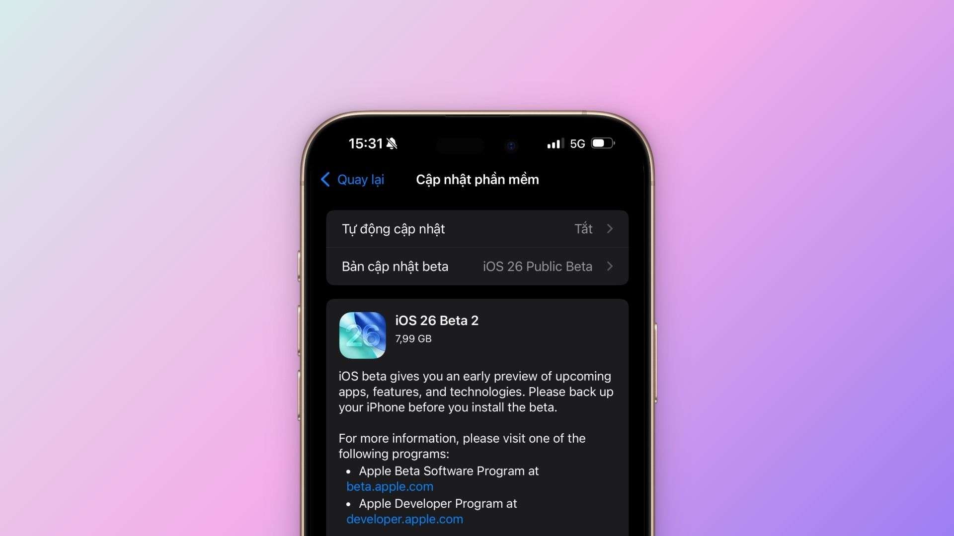 iOS 26 Public Beta 2 Ra Mắt Với Nhiều Tính Năng Nổi Bật