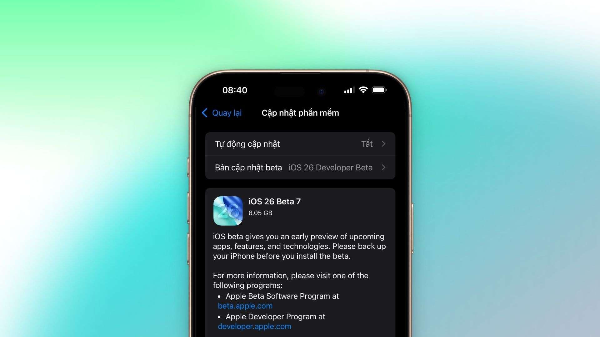 iOS 26 beta 7 chính thức ra mắt có gì mới