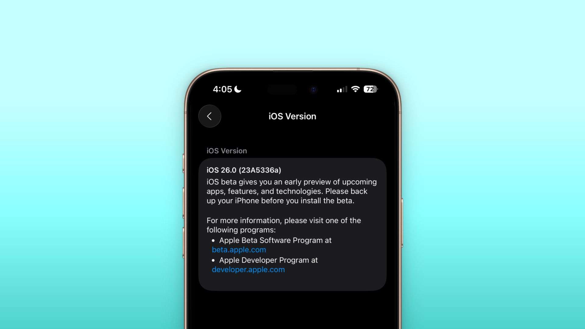 Cách tải và cài đặt iOS 26 Beta 9