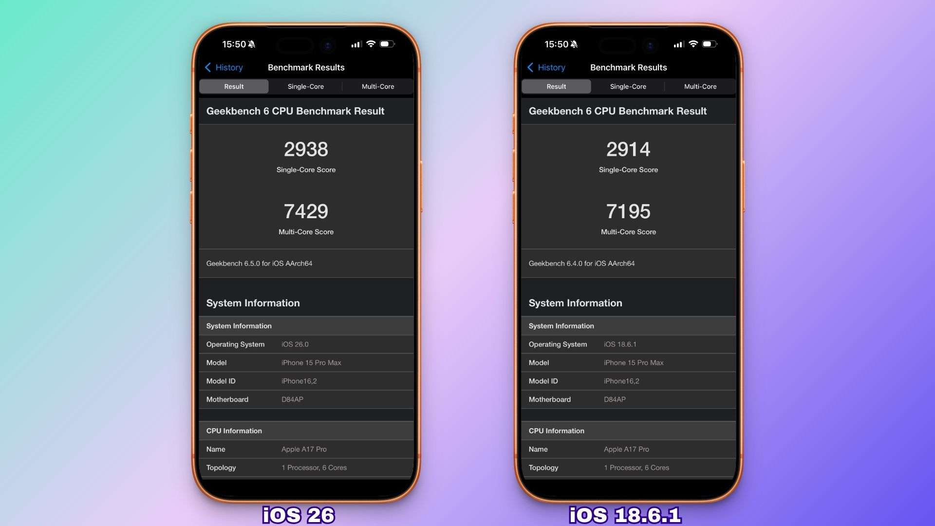 Hiệu năng CPU trên iOS 26
