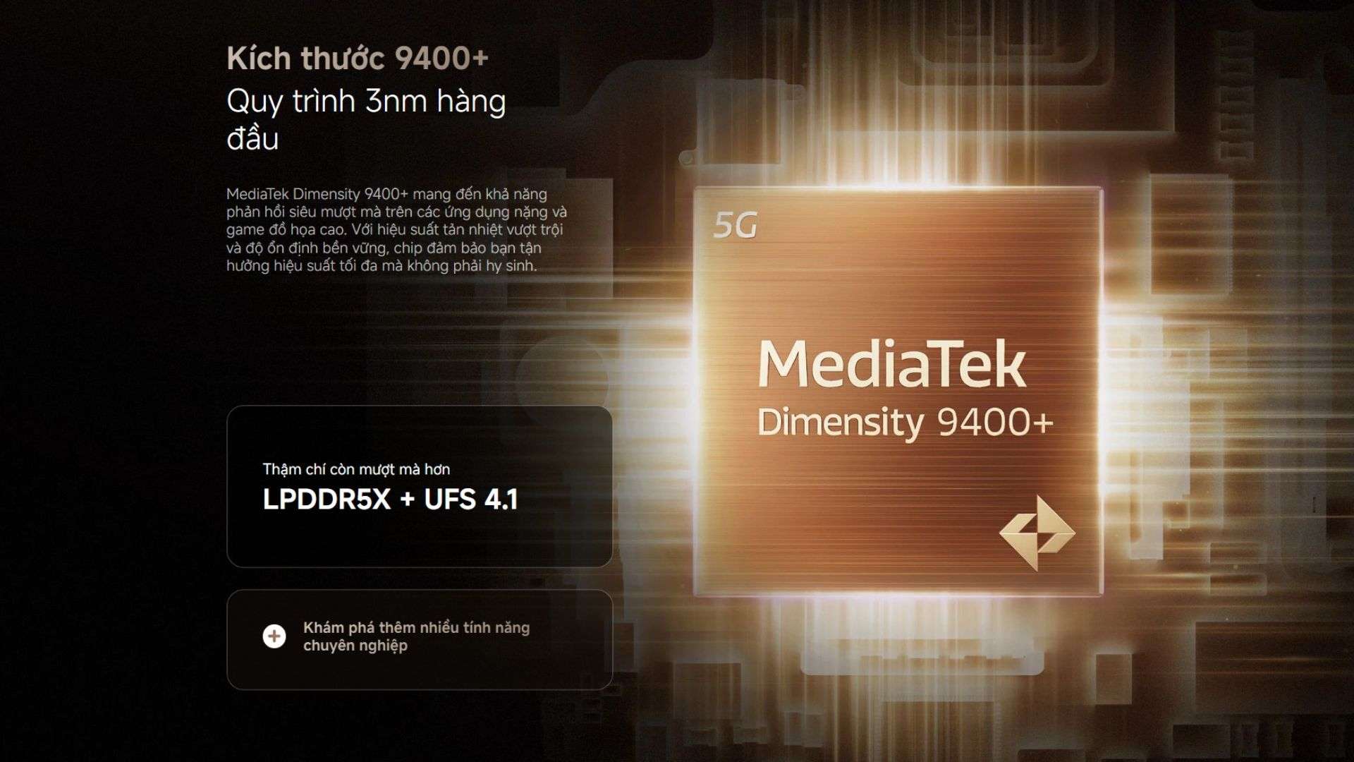 Hiệu năng mạnh mẽ với Dimensity 9400+