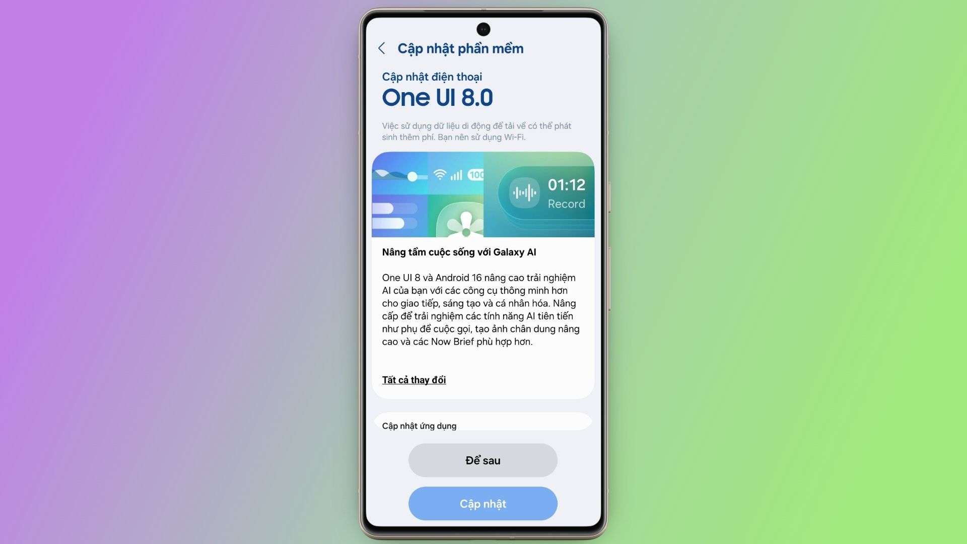 Hướng dẫn chuẩn bị cập nhật One UI 8