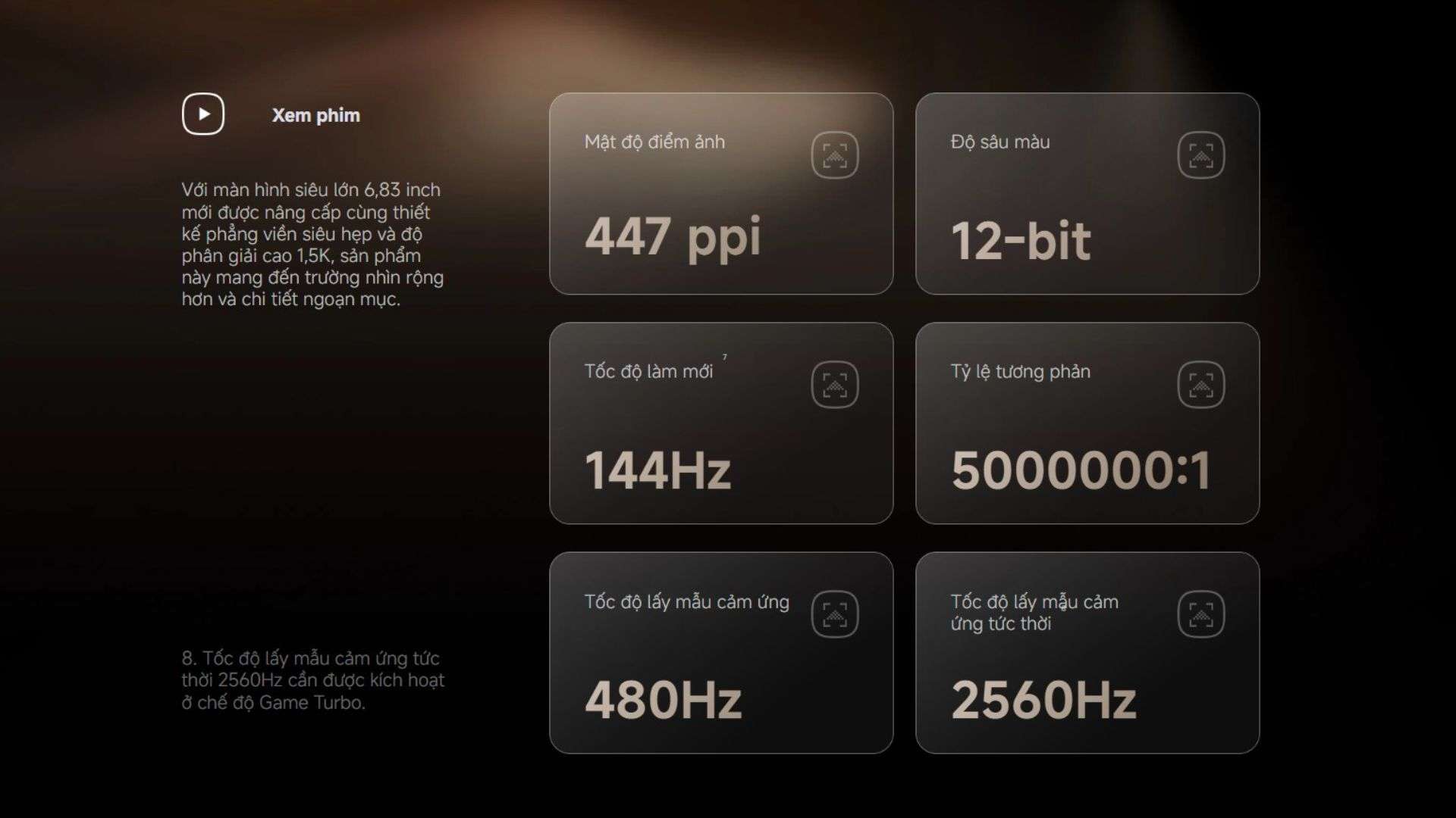 Màn hình AMOLED 6.83 inch