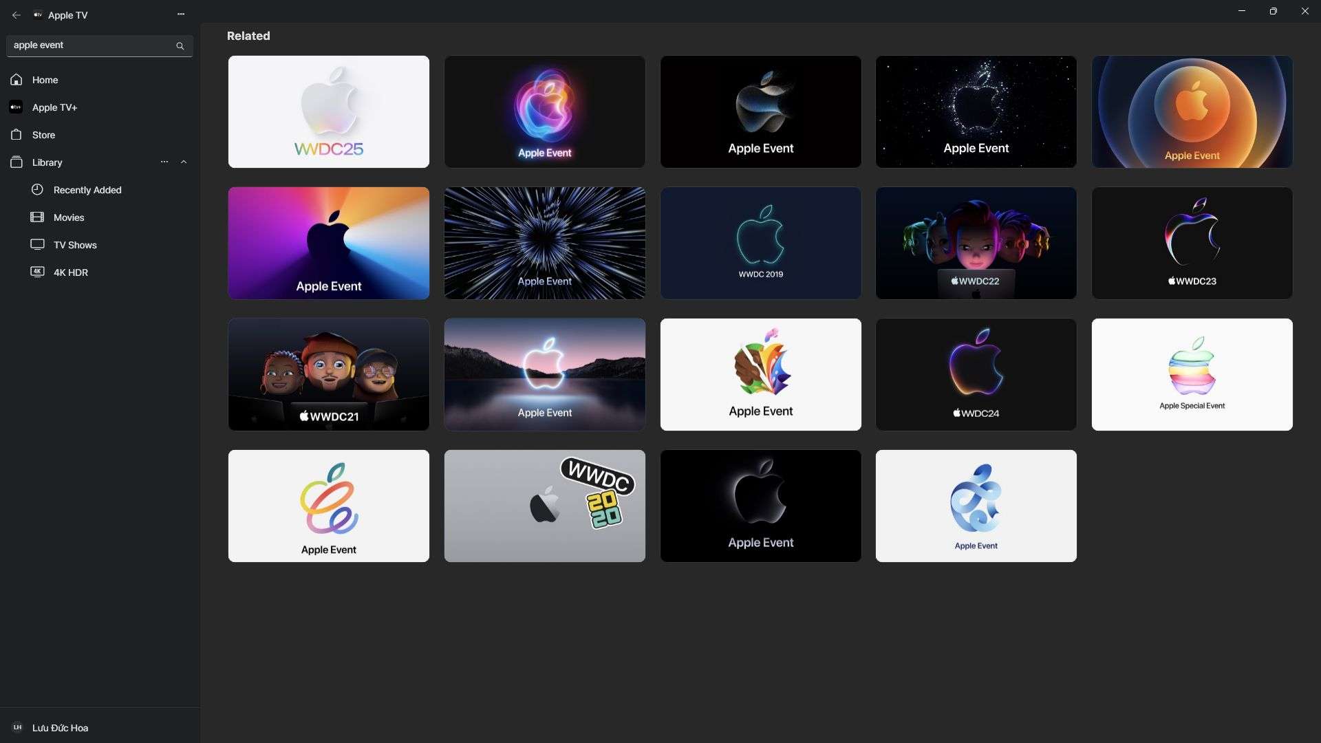 Theo dõi qua ứng dụng Apple TV
