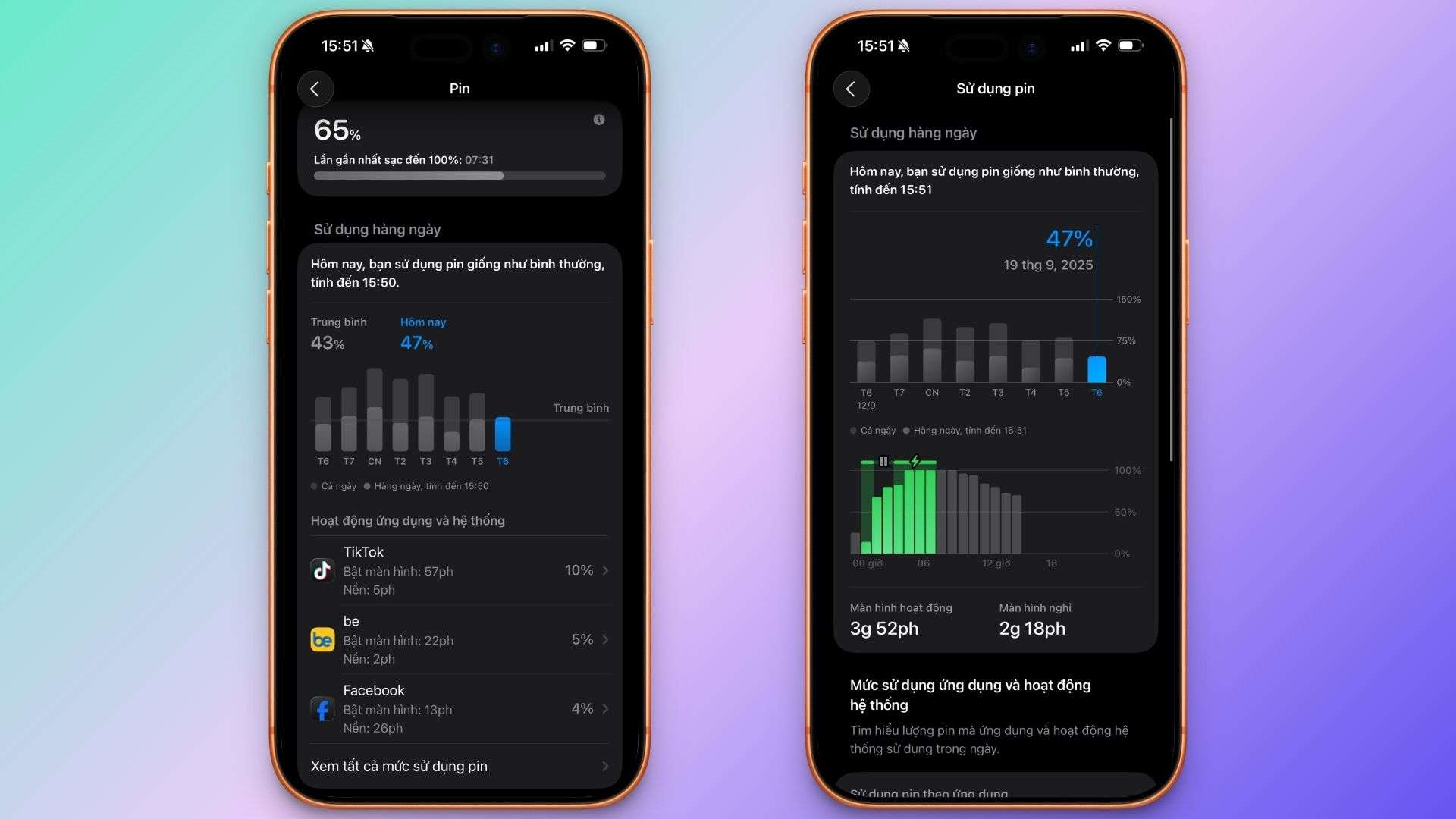 Thời lượng pin trên iOS 26