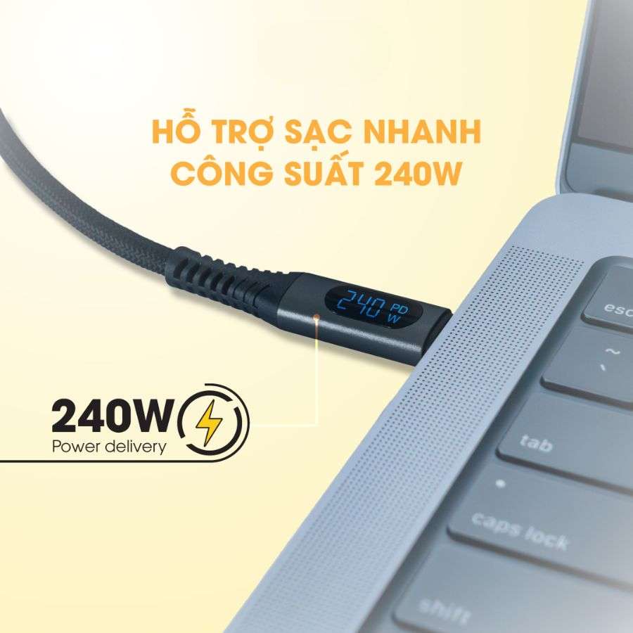 Cáp sạc 9Fit C to C Supreme công suất 240W