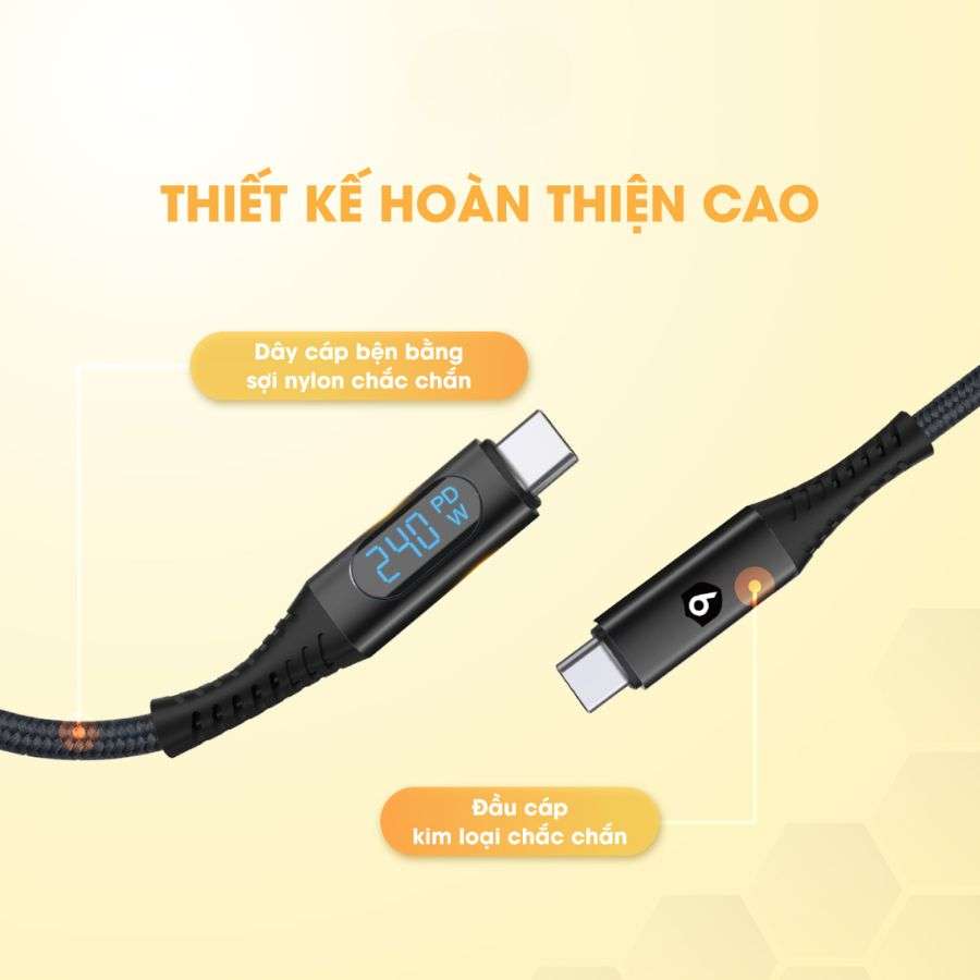 Cáp sạc 9Fit C to C Supreme hoàn thiện cao