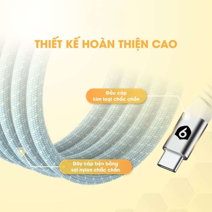 Cáp sạc từ tính cuộn 9Fit Type C to C 1M hoàn thiện cao