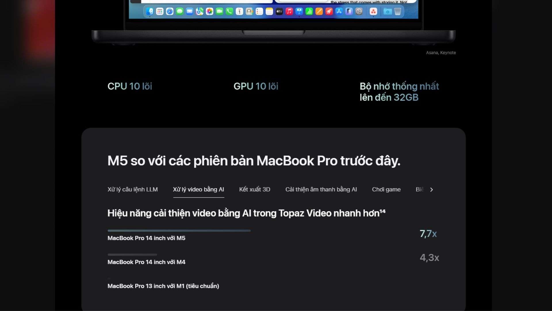 Chip M5 tăng sức mạnh xử lý AI