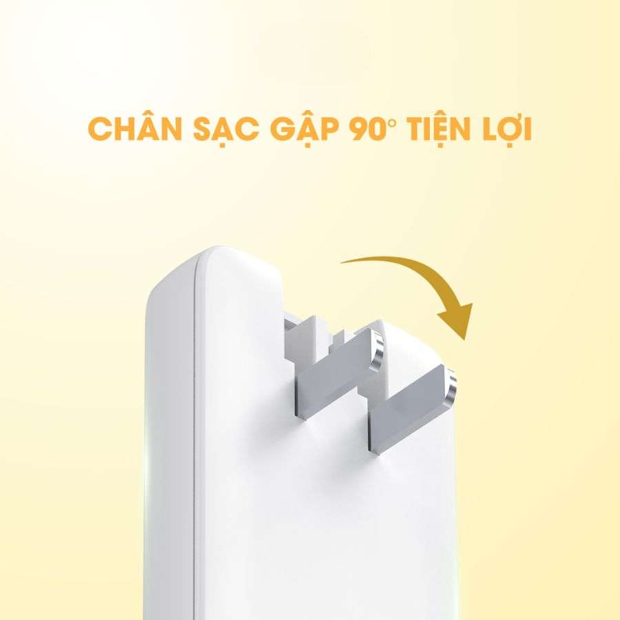 Củ sạc nhanh 9Fit GaN Slim 2C chân gập