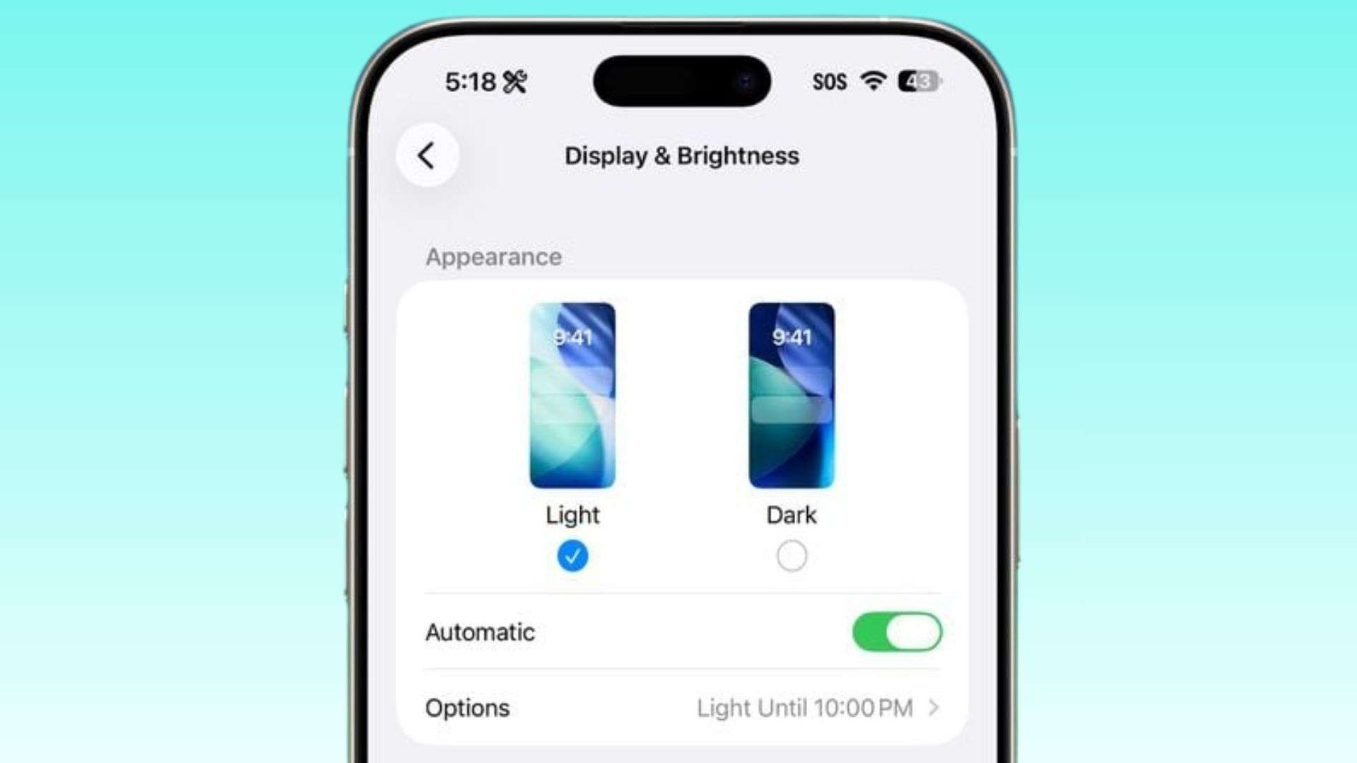 Giao diện cài đặt màn hình