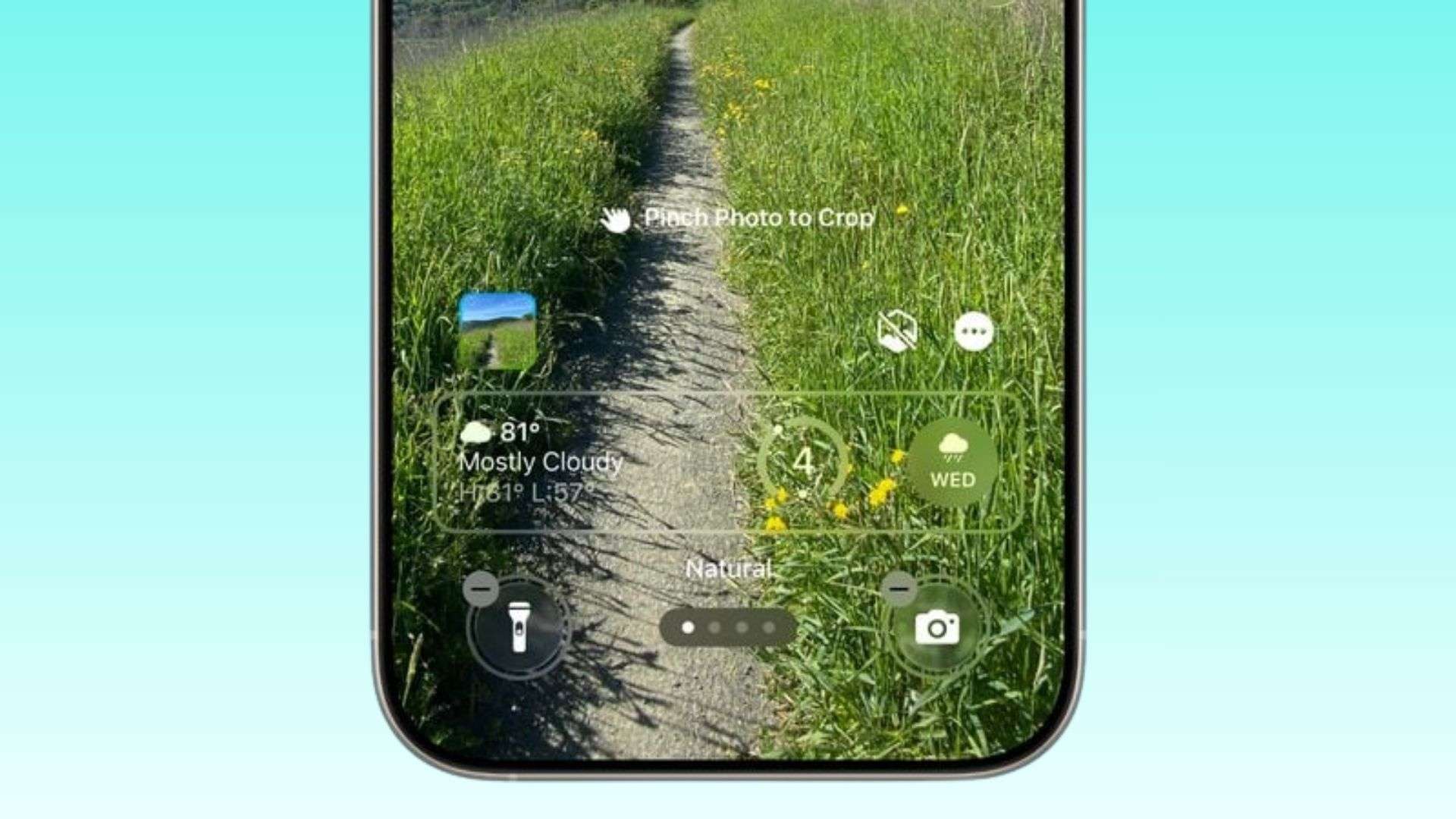 Giao diện màn hình khoá Liquid Glass