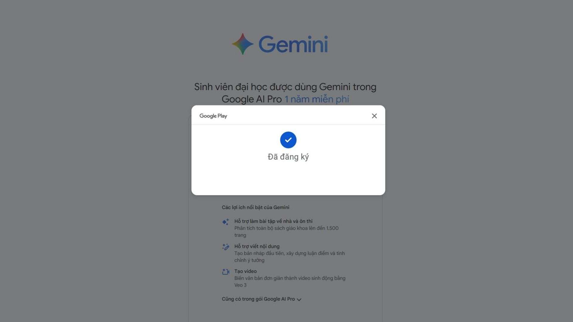 Hoàn tất đăng ký