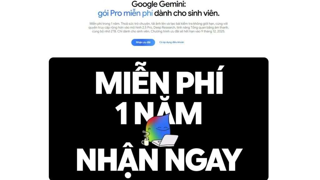 Hướng dẫn đăng ký Gemini Pro miễn phí 1 năm cho sinh viên Việt Nam