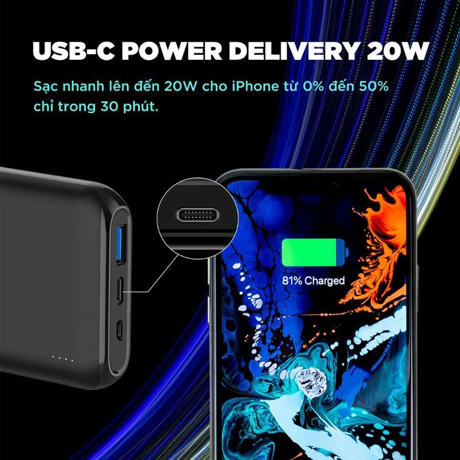Pin Sạc dự phòng Polymer Energizer 10000mAh PD 20W
