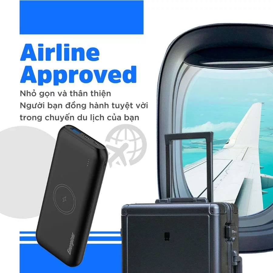Pin Sạc dự phòng Polymer Energizer 10000mAh tiêu chuẩn hàng không