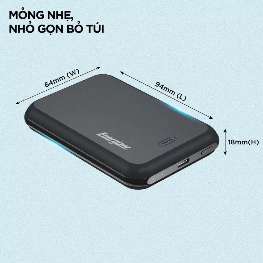 Pin Sạc dự phòng Polymer Energizer 5000mAh mỏng nhẹ